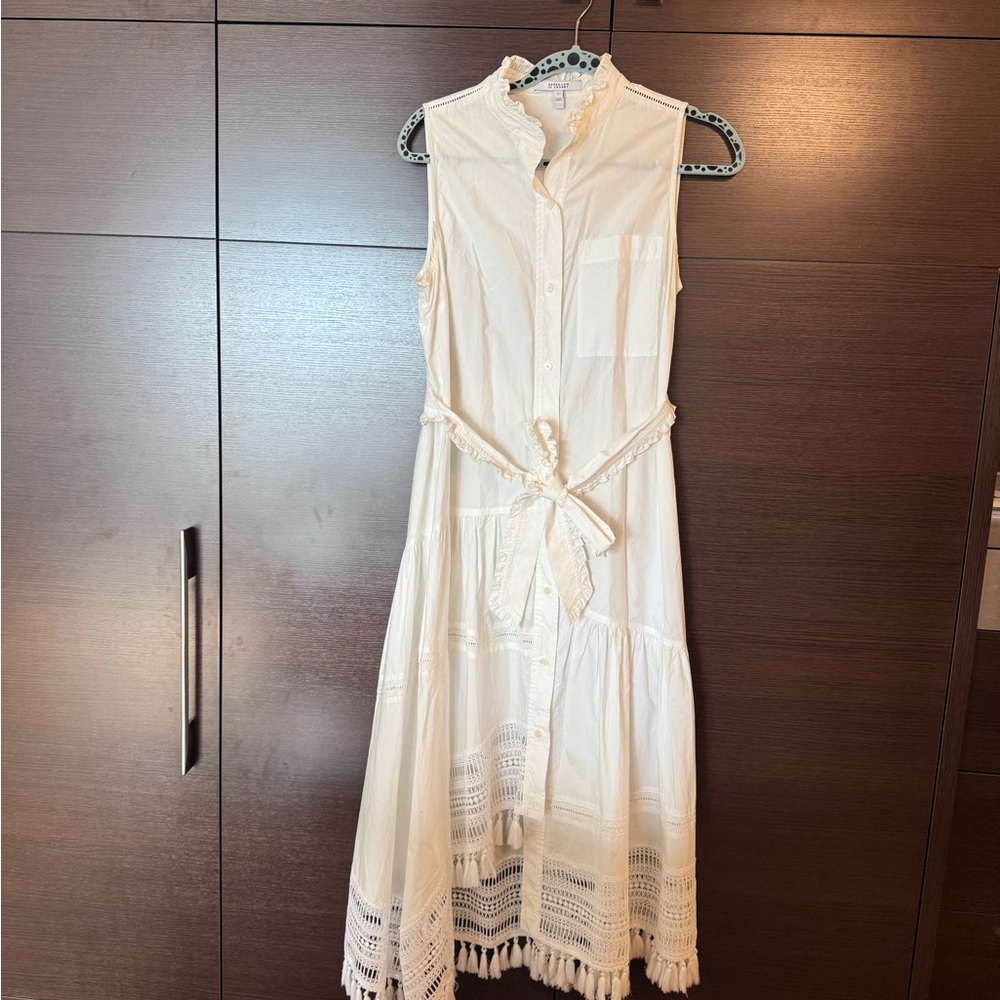 Derek Lam Cream Maxi Dress with Lace Details - Picture 2 of 12